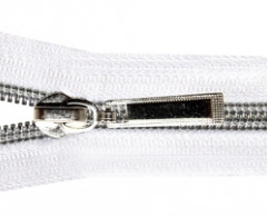 Молния спираль Т-7 декор. 75см (100шт) серебро