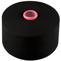 Пряжа смесовая Ne 22/1(Nm 38/1) (30%п/э*70%хл) (Черный)