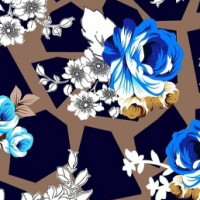 Полотно трикотажное Кулирка 30/1 набивная в рулоне  в Крыму